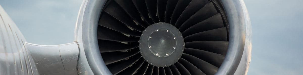 Close-up of a jet engine